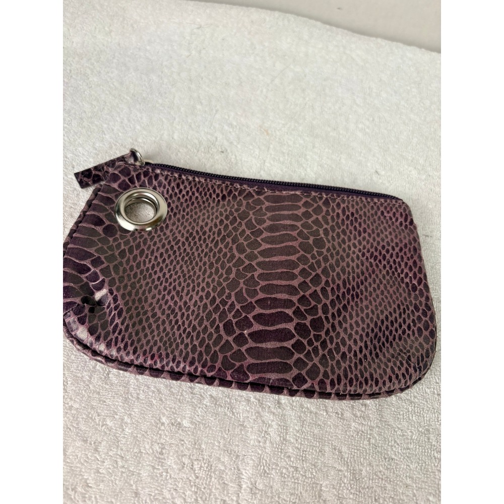 Purple Snakeskin Print Zipper Pouch Cosmetic Bag Makeup Holder